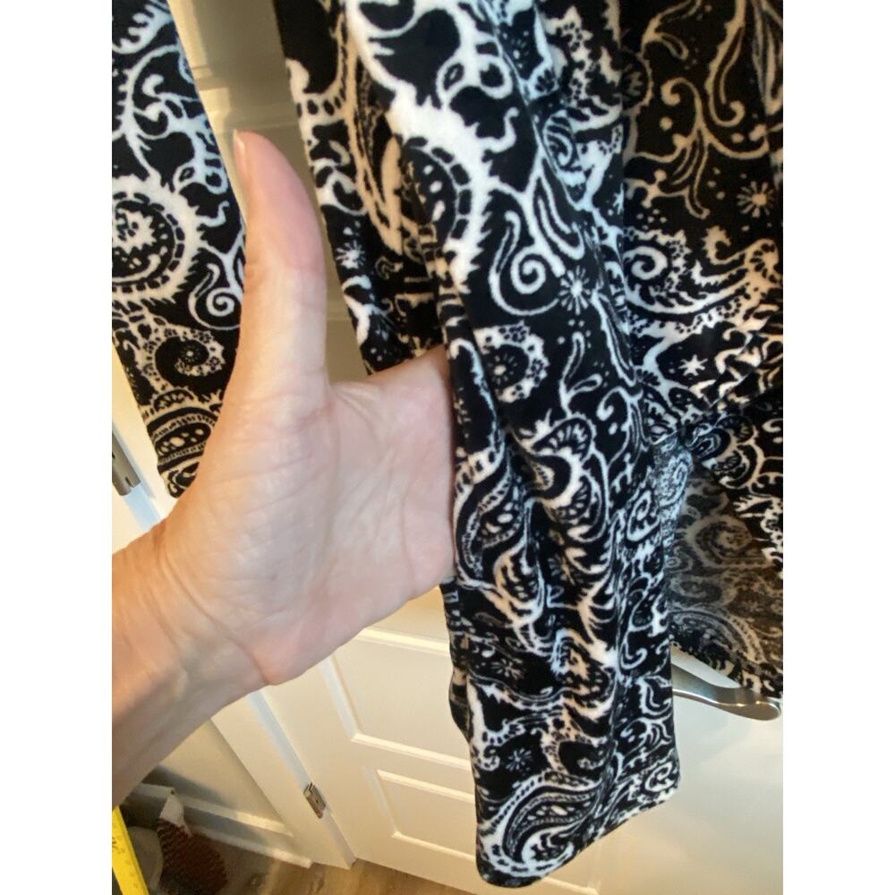 Lot 2 Carole Hochman L Plush Robe Cozy Warm Velour Pockets Soft+ Shirt Black - Picture 9 of 16